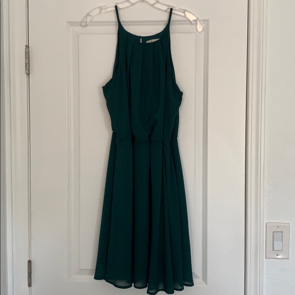 Emerald green flowy A-line dress size L